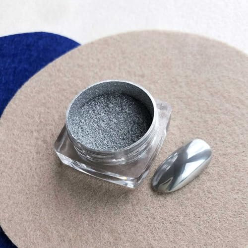 ADHERE Serie degli Antichi Dei - Polvere Cromo Magica, Finitura Metallica Iper-Riflettente, Effetto Specchio in 10 Secondi per Gel/DIY/Unghie Press-On 0.7g (Argento Minerale)