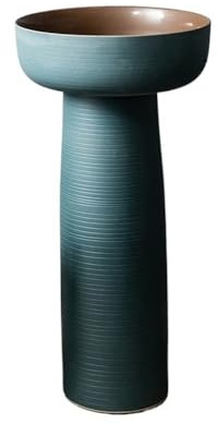 RUNZE765Z Fregadero de Pedestal Lavabo de Pedestal de cerámica con Grifo y Kit de desagüe, Lavabo de Exterior de pie. Lavabo de Pedestal para baño(Multi-Colored)