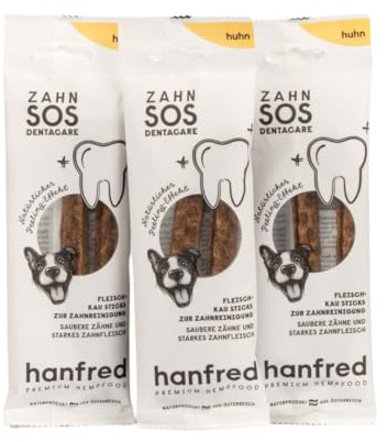 Hanfred Denta Stick Huhn – natürlicher Zahnpflege-Snack für Hunde Monoprotein & pflanzlichen Zutaten – unterstützt Zähne, Zahnfleisch & Maulhygiene, reinigt beim Kauen auf natürliche Weise (3x20g)