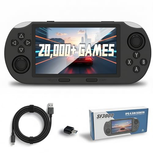 ZYGSEVE New Handheld Game Console, 20000+ Pre-Installed Games, 4.5-Inch HD IPS Screen, 3000mAh Long-Lasting Battery, Dual 3D Joysticks