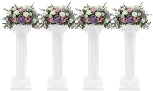 4PCS Wedding Roman Column Set, 10.43×10.43in Wedding Landscaping Roman Pillar, Event Decorative Column for Wedding Party Event Decoration