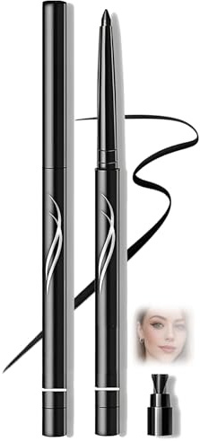 Classic Black Gel Kohl Eyeliner Pencil with Built-In Sharpener - Fine Tip Glide, Water-Resistant Smudge-Resistant Longwear, High Colour Payoff for Precise Wings and Soft Smoky Looks