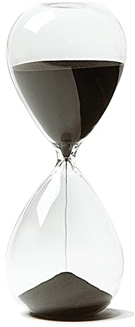 Hourglass, HoveBeaty Hand-Blown Sand Timer Set for Time Management 15 Minutes Durable Glass Construction (15 Min, Black)