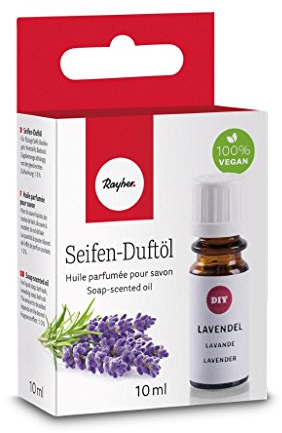 Rayher 34253000 Hobby Seifen Duftöl (100% vegan, in Glasflasche mit Kindersicherheitsverschluss, hautpflegende und wohltuende Wirkung) Lavendel, 10 ml
