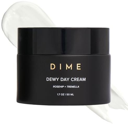 Dime Beauty Dewy Day Cream, Light Moisturiser with Rosehip and Tremella Promoting Collagen and Elastin Growth, 1 Count
