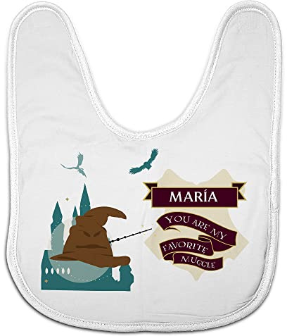 LolaPix Baberos Mago. Babero personalizado con nombre. Baberos originales. Bebé, niño, niña. Babero infantil cierre velcro. Regalos personalizados. Varios diseños.
