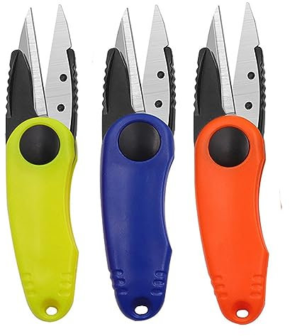 Alicates de alambre de pesca, paquete de 3 alicates de pesca de acero inoxidable, cortadora de línea de pesca en forma de camarón, tijeras plegables de pesca, aparejos de tijeras plegables,