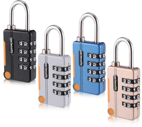 4 Stück Kofferschloss, Stilvolles Vorhängeschloss mit Zahlencode, Rostfest Zahlenschloss 4 Stellig, Zahlenschloss Klein Gepäckschloss Reise-Zubehör, Wasserdicht Vorhängeschlösser für Koffer Spind