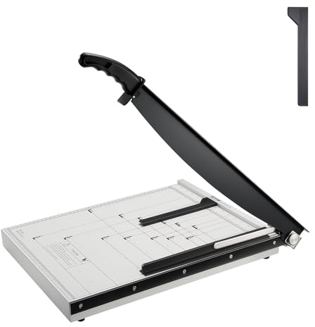 VEVOR Papierschneider Hebelschneider, 457,2 mm Max. Schnittbreite Manuelle Papierschneidemaschine, 20 Blätter Kapazität, mit Schutzschiene/Klingenarretierung für Karton/Pappe, Papierschneider
