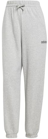 Adidas Women's Essentials LINEAR French Terry Cuffed Pants, medium Grey Heather/Black, S