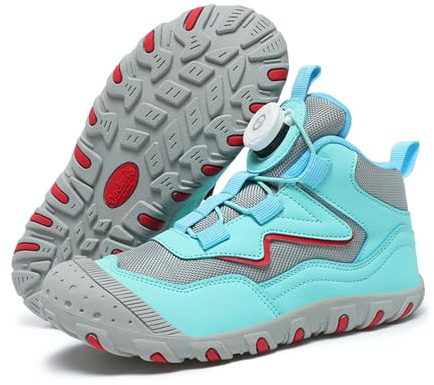AONEGOLD Kids Trekking Hiking Footwear Boys Girls Non-Slip Walking Shoes Lightweight Waterproof Trainers Running Shoes Outdoor Climbing Barefoot Sneakers (Green,12UK)