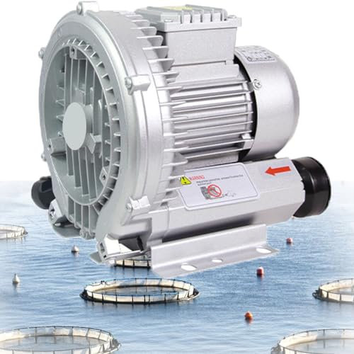 Ventilatore centrifugo,Monofase 180w-1500w,220v, Soffiante Ad Anello a Vortice Ad Alta Pressione,Aspiratore Centrifugo Industriale,Aeratore Laghetti, per Acquari Fattorie Cucina Bagno ,250W/0.34HP