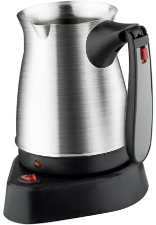 perfk Cafetera turca eléctrica de 500 ml Cafetera turca eléctrica con asa Tetera de acero inoxidable para cafetería al aire libre