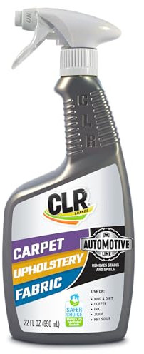 CLR Brands Automotive Carpet, Upholstery & Fabric Cleaner, 22 oz. Spray Bottle, Fast-Acting Stain Remover, Cleans Mud, Coffee, Ink, Blood and More, Automotive Carpet and Upholstery Cleaner