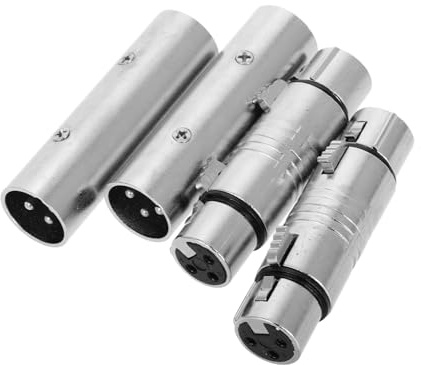 Angoily 4pièces Adaptateur XLR Mâle-mâle Et Femelle-Femelle Kit De Connecteurs Audio pour Microphones Mixeurs Et Amplificateurs Transmission Stable Et Installation Rapide
