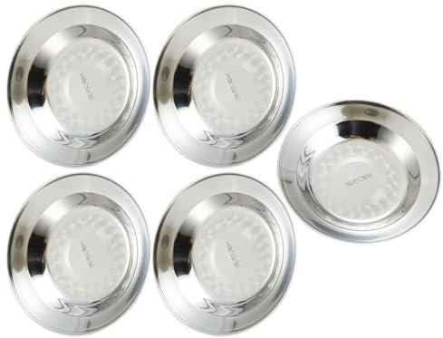 5Pcs 304Stainless Steel Tableware Set Serving Plates Picnics Camping Plates Party Dishware Set for Outdoor and Indoor