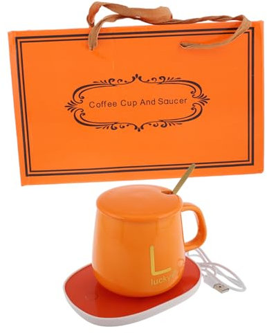 LIFKOME Set Tazze Elettriche Riscaldanti Tazza Termica USB da 5V Scalda Bevande per Ufficio e Casa Scatola Antiscivolo e