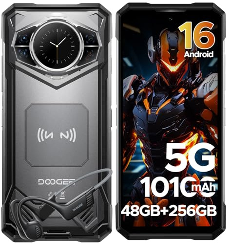 DOOGEE S200 Rugged Smartphone 5G, 6.72 FHD+ 120Hz Android 16 Phone,1.32 AMOLED Rear Display Rugged Phone, 48GB+256GB/2TB, 10100mAh/33W, 100MP Rugged Mobile Phones, AI Assistant/Face ID/WiFi 6/NFC