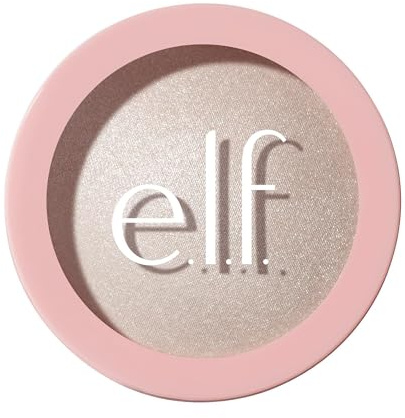 e.l.f. Halo Glow Silky Powder Highlighter, finish luminoso a lunga tenuta con micro particelle di glitter, non forma grumi, prodotto vegano e non testato sugli animali, Soft Pearl Era