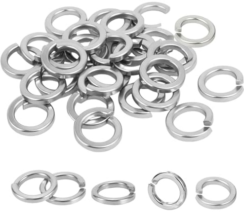 Lot de 60 anneaux à ressort M8 en acier inoxydable A2/V2A, rondelles inoxydables pour appareils ménagers et mécaniques, ressorts hélicoïdaux pour la sécurité des vibrations et l'absorption des chocs
