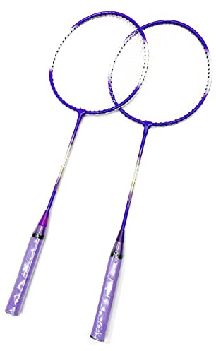Ejoyous Raqueta de Bádminton, Juego de Raqueta de Bádminton con Dividido, Aleación de Hierro, Resistente, Súper Ligera para Entrenar a Niños (Purple)