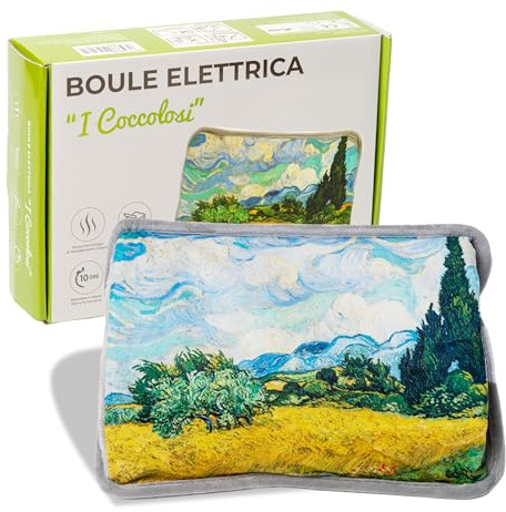 IPEA Borsa Acqua Calda Elettrica con Tasche in Peluche per Scaldare le Mani - Riduce Dolori Muscolari, Dorsali e Mestruali - Boule Scaldamani e Scaldapiedi - Scaldino - Fantasia Paesaggio