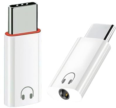 2 st typ C dongel till 3,5 mm hörlurar, USB C till 3,5 mm hörlursadapter Hi-Fi ljudkvalitet typ C-kontakt, kompatibel med 16 Pro Max Plus, 15 S24, S23, S20, S20+ Pro 2021/2020/2018