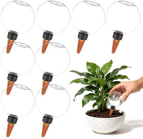 Bewässerungskugel,8 Stück Wasserspender Pflanzen,Bewässerung Zimmerpflanzen,Pflanzenbewässerung Indoor,Automatisches System für Innen & Balkon,Ideal für Urlaub und längerer Abwesenheit