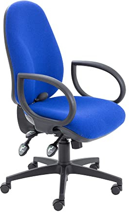 Office Hippo Physio Approved Desk Chair, Ergonomic Home & Office Chair With Adjustable Seat, Back & Lumbar Pump For Comfort & Support, Computer Chair With Fixed Arms - Royal Blue