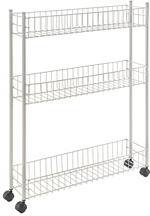 Metaltex Fino Allzweckwagen, 3 Etagen, Metall, Weiß, 16 x 60 x 72 cm