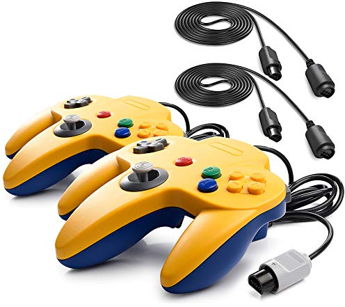 miadore 2 Set Retro 64-Bit N64 Controller Gamepad Joystick für N64 Konsole N 64 System und 6ft / 1.8m N64 Verlängerungskabel Kabel für N64 Controller 64 Spielekonsole