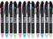 12 Packung Retractable Kugelschreiber Multicolor Stifte 4 Farben Tinte (Schwarz, Blau, Rot und Grün) Gel Ink Kugelschreiber (12)