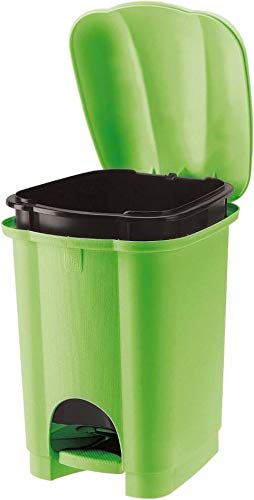 Tontarelli - Pattumiera a Pedale 16 Litri Colore Verde 27x30x41 cm, Modello Carolina