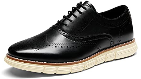 Bruno Marc Men's Dress Sneakers Wingtip Oxford,Black-Wing,13