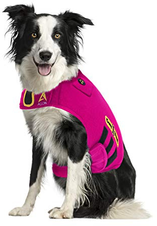 CozyVest 3-in-1 Calming Vest Music & Aromatherapy Dog Anxiety Coat Relaxing Sound & Essential Oil Scent Treats Canine Stress Relief Fireworks Thunder Separation Shirt Jacket(Pink, M [26-40 Lbs])
