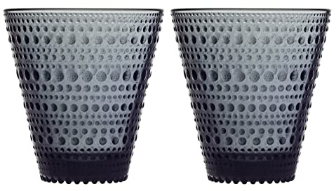 Iittala Kastehelmi 1057030 Glasses Set of 2 30 cl Dark Grey Glass