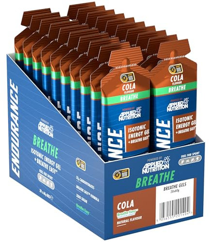 Breathe | Energy Gel with Electrolytes | Quick Energy | Breathe Easy Formula to Open Your Airways | Zero Fat Zero Sugar | 23g Carbohydrates (Pack of 20 x 60g) (20 Servings (Pack of 1), Cola)