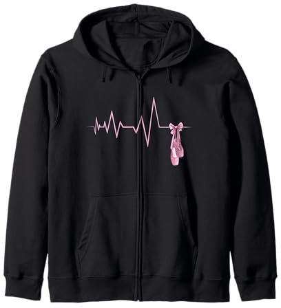 Maglia Battito Cardiaco Ballerina Bambina Danza Classica Felpa con Cappuccio