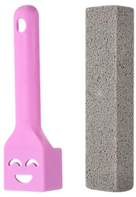 SCUDGOOD Detergente per WC in pietra pomice per rimuovere le macchie d'acqua con manico ergonomico rimuove con forza gli anelli del water stick per la pulizia del water spazzola potente accessori per