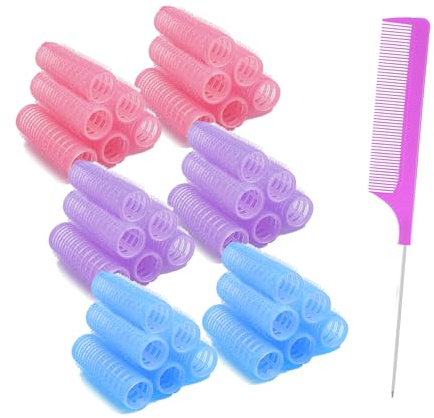 ZMD 36PCS Self Grip Small Hair Curlers Set, Heatless Rollers Hair Curlers Salon Haidressing Curlers DIY Curly Hair Accessories for Medium Short Thin Fine Hair (0.6Inch)
