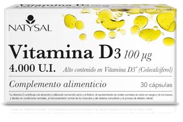 Natysal - VITAMINA D3 4000 U.I. | Salud Ósea y Sistema Inmunitario | 30 Cápsulas