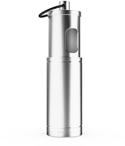 Juspota Zigaretten Taschenaschenbecher, Drehbarer Tragbarer Mini Aschenbecher Geruchsdicht für Unterwegs, Wandern, Camping, Silber