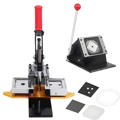 Square Magnet Maker Machine Kit, DIY Fridge Magnet Making Machine Kit, with 1 Machine +1 Paper Cutter +100 Sets Magnetic Consumables
