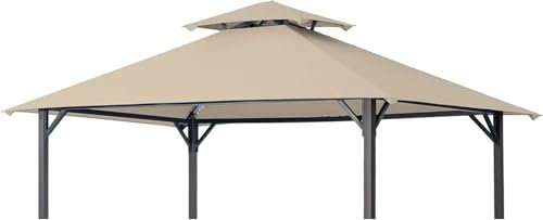 Ersättningstak för grillpaviljong, 152 x 200 cm, övre skydd för dubbelvåningshaviljong (beige)