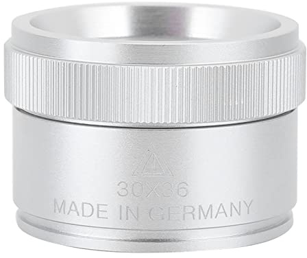 Magnifying Glass, High-Power 30x Jewelry Identification, Loupe Portable Compact 1.65x1.14in Silver Alloy for Watchmakers, Coin Collectors, Antique Enthusiasts, Jewelry Lovers