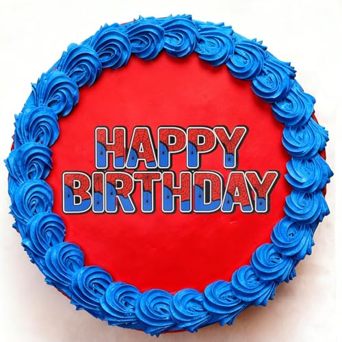 Spider Happy Birthday Cake Topper, 13x5.5cm/5.1x2.2in Cute Acrylic Cartoon Spider Web Cake Decoration for Baby Shower Boys & Girls Parties