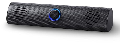 Defender Z11 PC Soundbar Lautsprecher – 2.0 Monitor Soundbar mit 6W RMS Stereo Sound, LED Lautstärkeregler, USB Powered Computer Speaker, 3,5-mm-Klinkenstecker für PC (Schwarz)