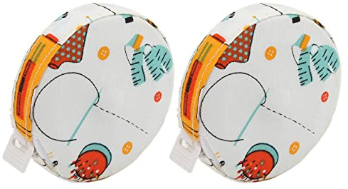 Mjukt måttband 2st Hög noggrannhet Lättläst Rund knappform Kroppsmåttband för sömnad Skräddarsy Kroppsmått Plastduk Bärbar (Tygomslagslinjal orange nål och tråd)