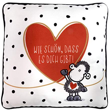 Sheepworld Plüschkissen Motiv Schön | Zierkissen, 25 cm x 25 cm, 100% Polyester | Geschenk Verliebte, für Sie, Dekoartikel | 46224