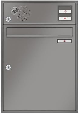 RENZ/Schattenfuge/Unterputz-Briefkastenanlage Einbau-Briefkasten/RAL-Farbe 9007 Volumen 23 L/Sprechsieb Oben/Dein-Briefkasten.de